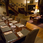 The dinning room in the Tweedsmuir Lodge, Bella Coola, british Columbia.