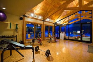 The exercise room in the Tweedsmuir Lodge spa.